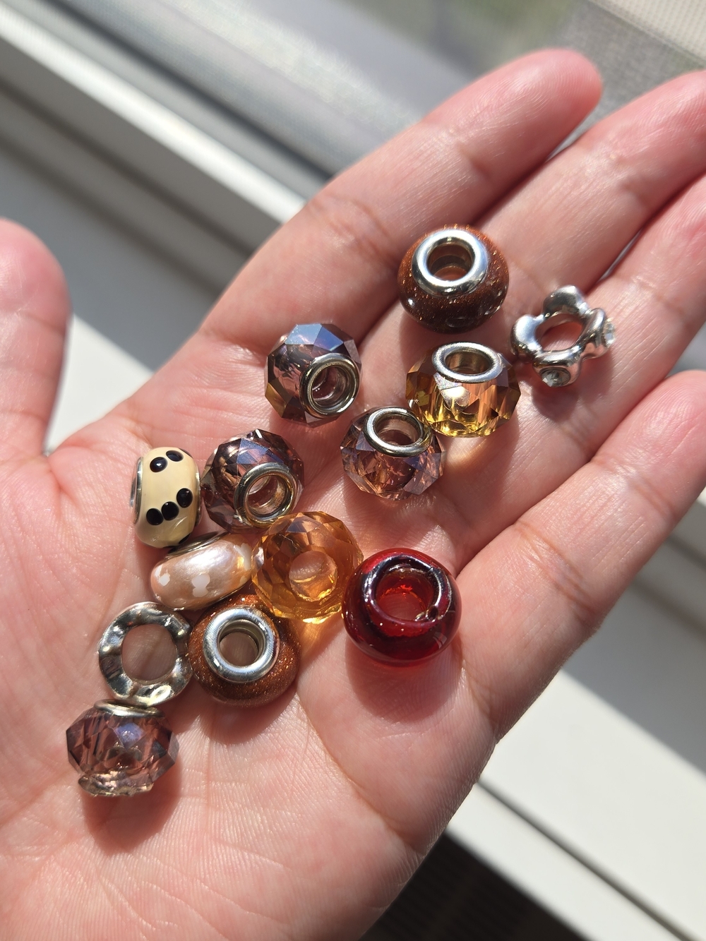 Bracelet Charms Glass and Crystal Charm Beads Bundle